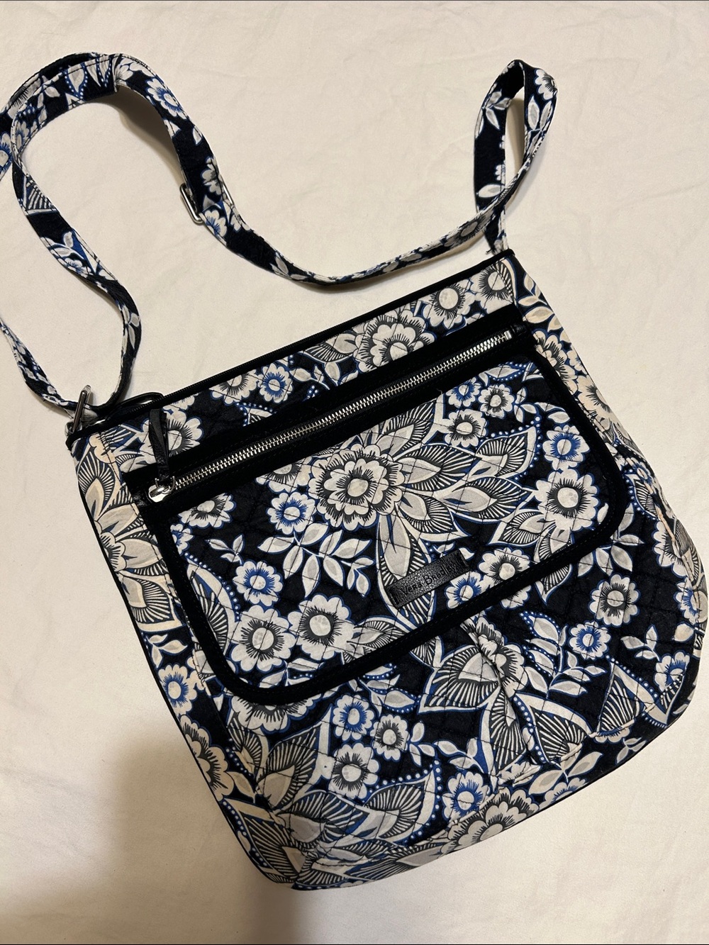 Vera Bradley Navy & White Floral Quilted Crossbody
